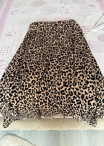 Leopar Desenli Midi Etek - Görsel 4