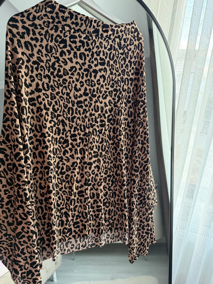 Leopar Desenli Midi Etek - Görsel 2