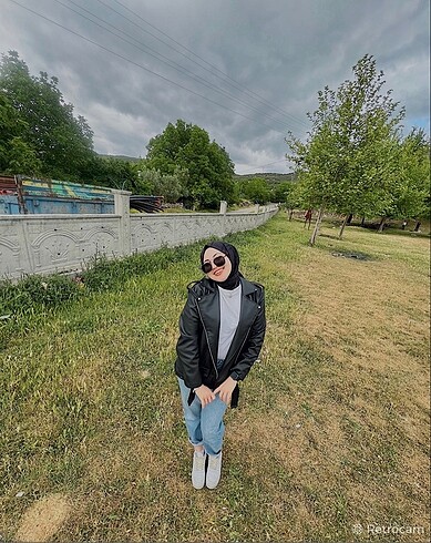 m Beden Siyah deri ceket