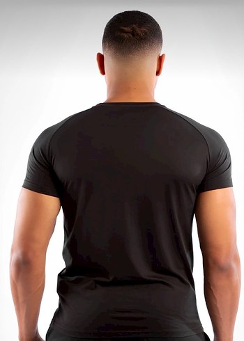 Erkek Siyah UFC Baskılı Spor Tişört - Görsel 2