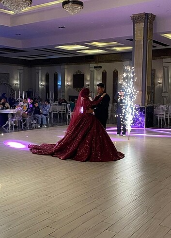Gelinlik Bordo nişanlık