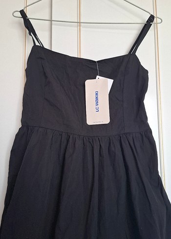 Siyah Mini Straplez Askılı Elbise - Görsel 2