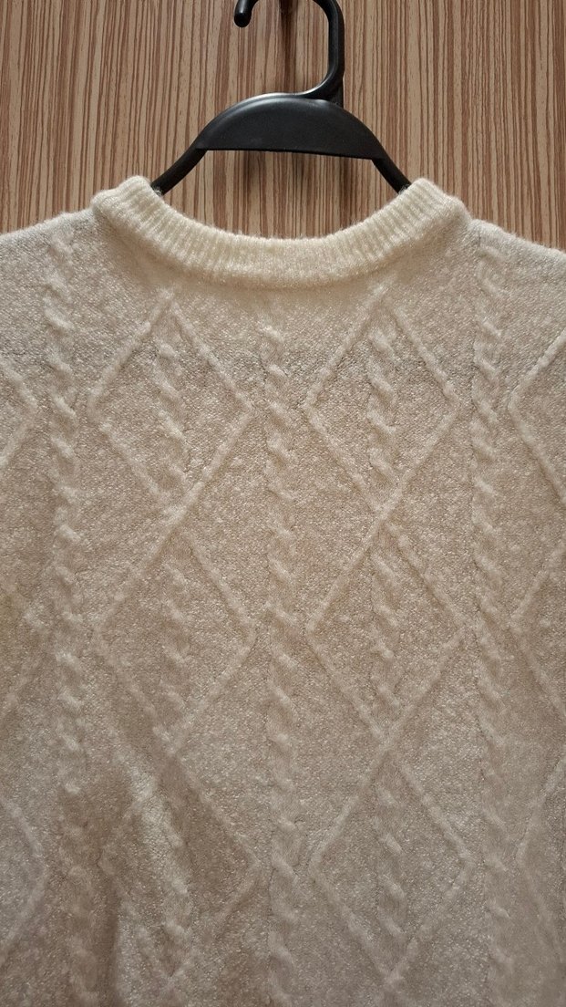 Mavi Beyaz Örgü Kadın Triko Kazak - Görsel 3