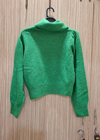 defacto Yeşil Balıkçı Yaka Örgü Kadın Kazak - Görsel 4