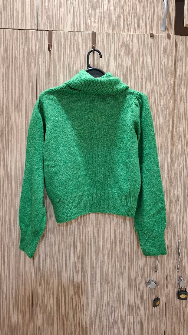 defacto Yeşil Balıkçı Yaka Örgü Kadın Kazak - Görsel 4