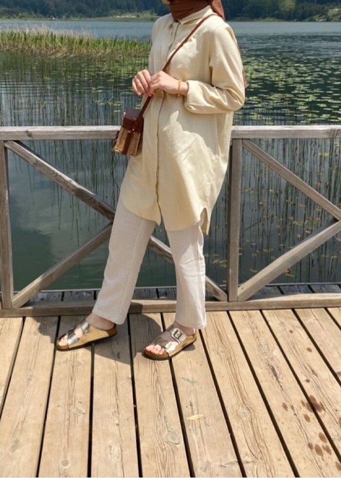 Modanisa (refka) marka sarı gömlek - Görsel 2