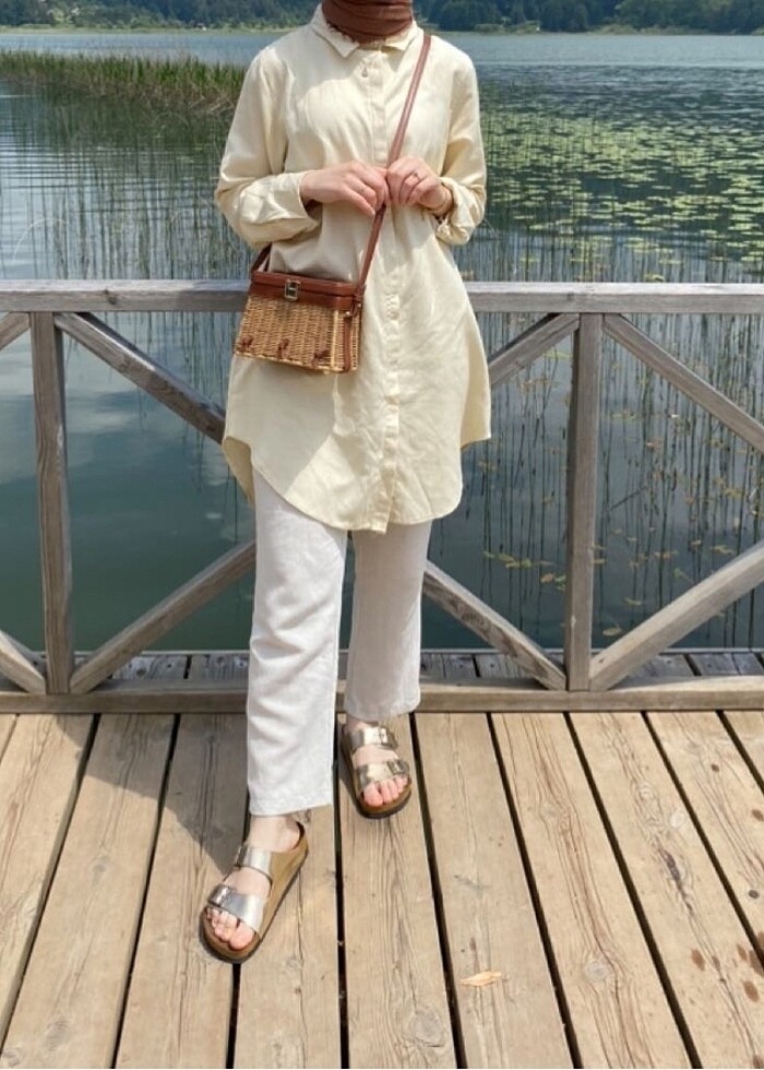 Modanisa (refka) marka sarı gömlek - Görsel 3