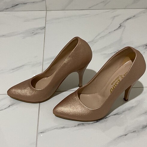 Rose gold topuklu ve portföy - Görsel 7