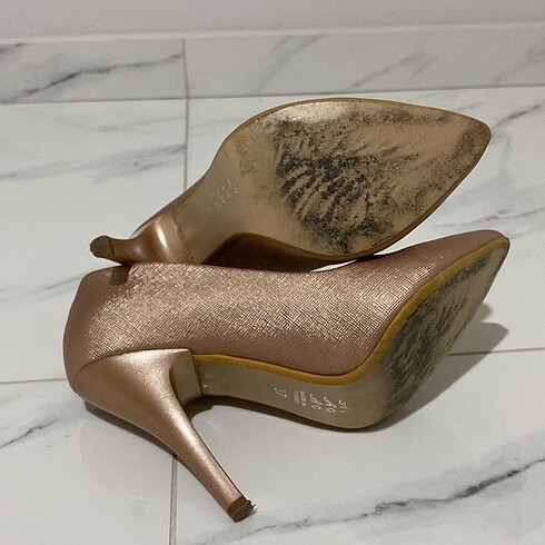 Rose gold topuklu ve portföy - Görsel 4