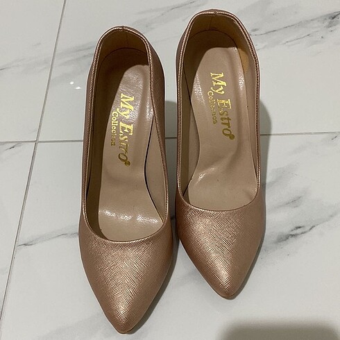 Rose gold topuklu ve portföy - Görsel 6