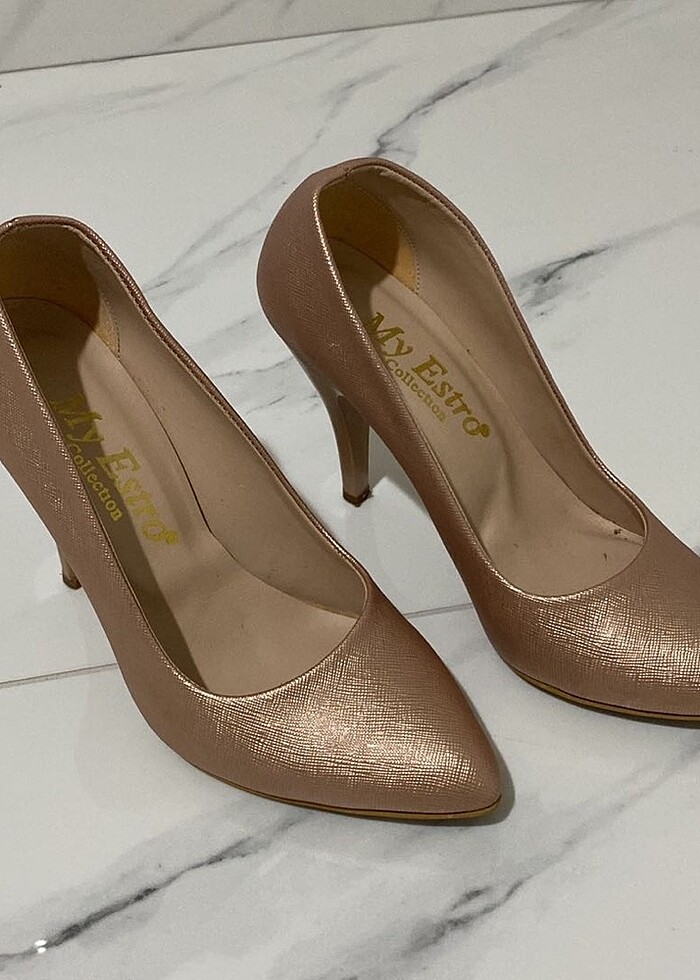 Rose gold topuklu ve portföy - Görsel 2