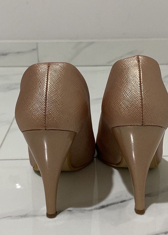 Rose gold topuklu ve portföy - Görsel 5