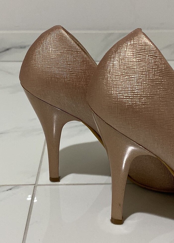 Rose gold topuklu ve portföy - Görsel 3