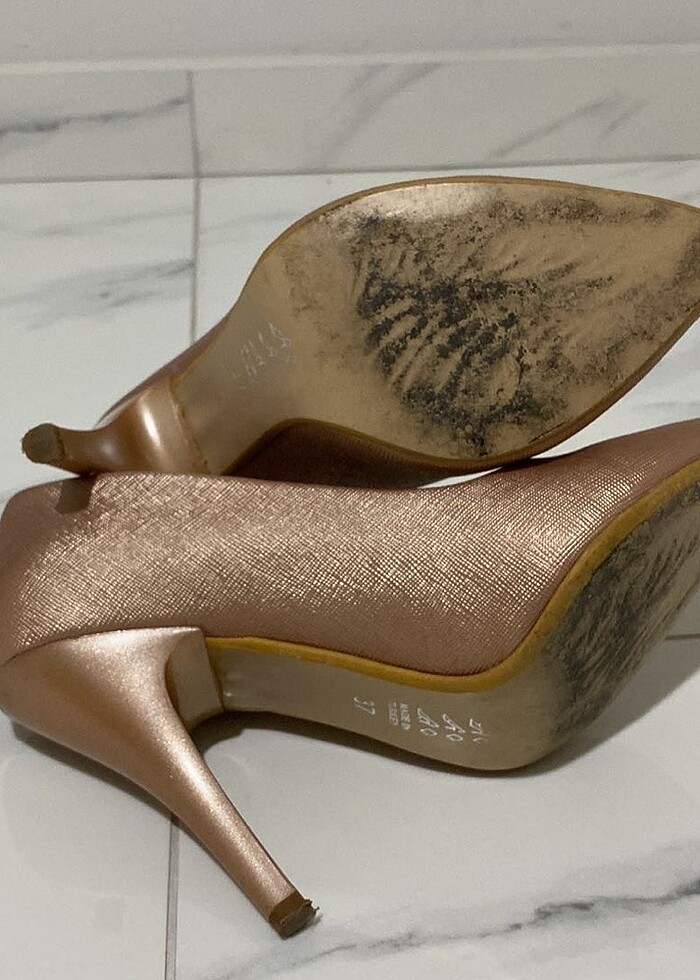 Rose gold topuklu ve portföy - Görsel 4