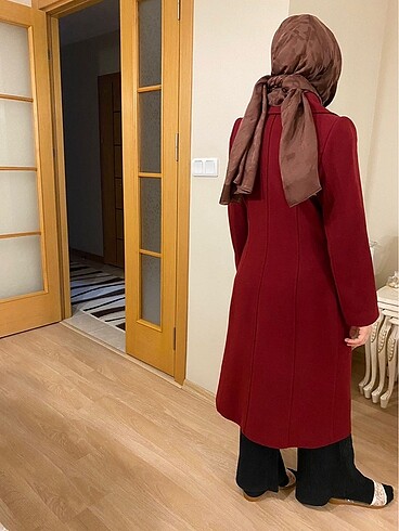 Bordo kışlık kaban - Görsel 8