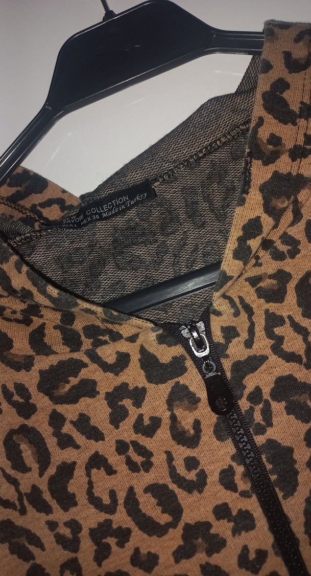 Kahverengi Leopar Desenli Kadın Sweatshirt - Görsel 2