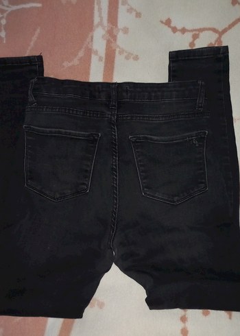 Siyah Kadın Dar Kesim Midi Boy Kot Pantolon - Görsel 4