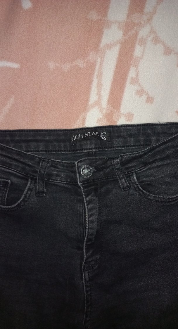 Siyah Kadın Dar Kesim Midi Boy Kot Pantolon - Görsel 2