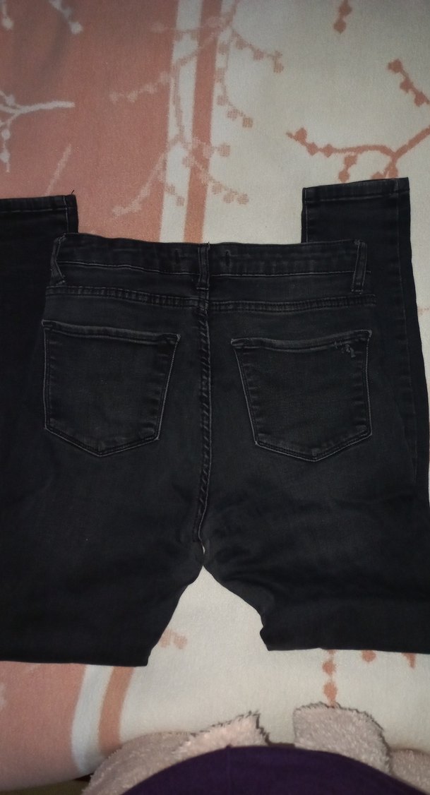 Siyah Kadın Dar Kesim Midi Boy Kot Pantolon - Görsel 4