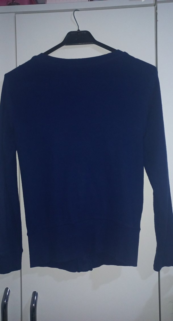 Düğmeli Lacivert Kadın Hırka - Görsel 3