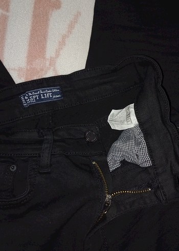 Düğmeli Siyah Kadın Kot Pantolon - Görsel 3