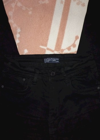 Düğmeli Siyah Kadın Kot Pantolon - Görsel 2