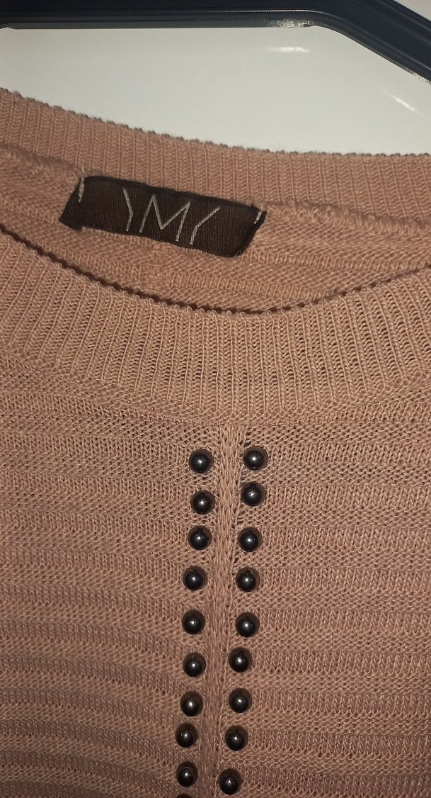 Bej Kadın Triko Uzun Kollu Kazak - Görsel 2