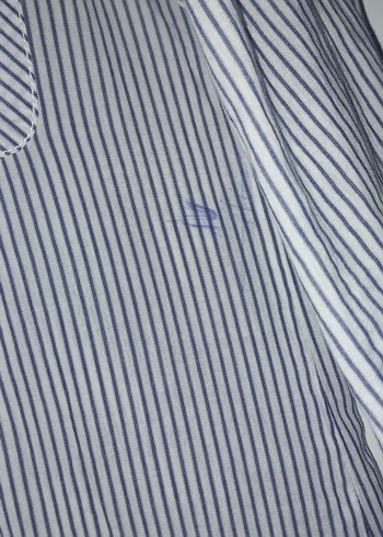 Çizgili Gri Kadın Uzun Kollu Gömlek - Görsel 3