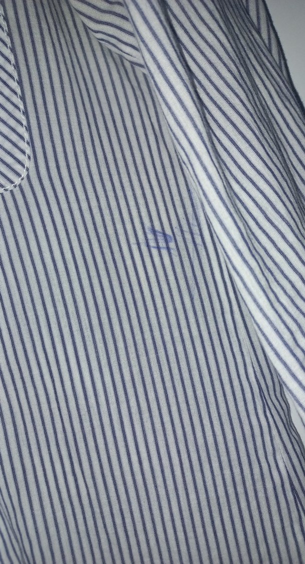 Çizgili Gri Kadın Uzun Kollu Gömlek - Görsel 3