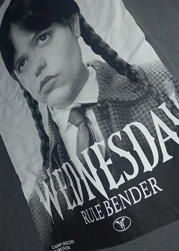 Gri Kız Tişörtü, Baskılı, Kısa Kollu - Görsel 2