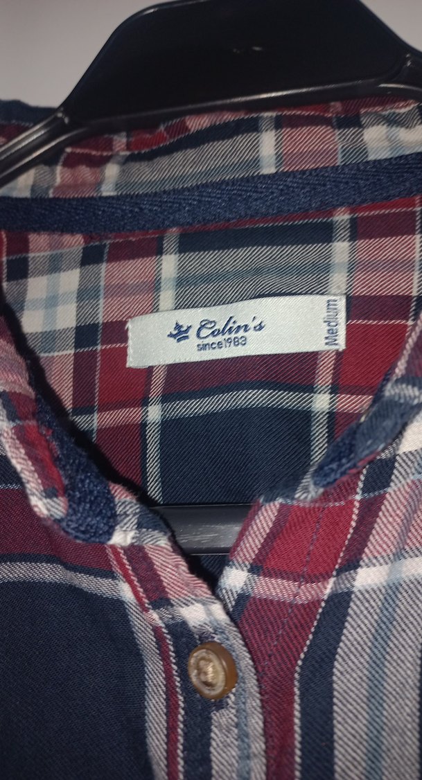 Bordo Ekose Desenli Kadın Gömlek - Görsel 3