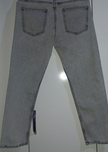 Gri Regular Fit Midi Denim Kadın Jean - Görsel 4