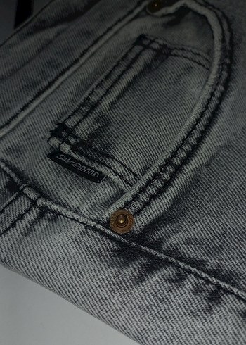 Gri Regular Fit Midi Denim Kadın Jean - Görsel 3