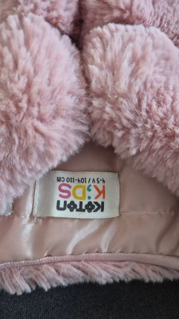 peluş yelek pembe kız cocuk kürk - Görsel 2