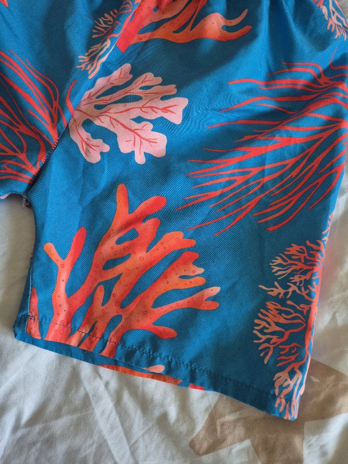 Renkli Mavi Düğmeli Erkek cocuk Mini Mayo deniz sort 9 yas - Görsel 4