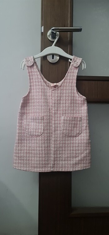 Elbise pembe beyaz kız 24'36 ay tulum etek
