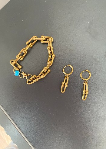 Zincir Detaylı Altın Renk Kadın Bileklik - Görsel 5