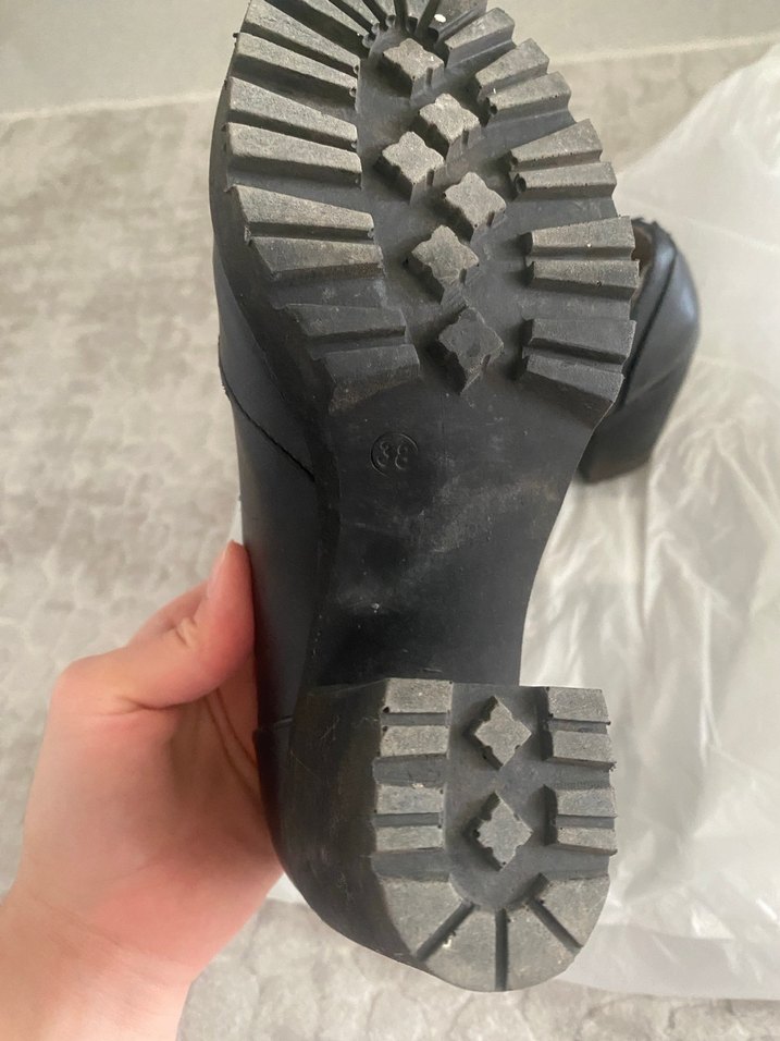 Siyah Kadın Blok Topuklu Deri Bot - Görsel 5