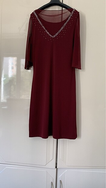 Bordo elbise - Görsel 2