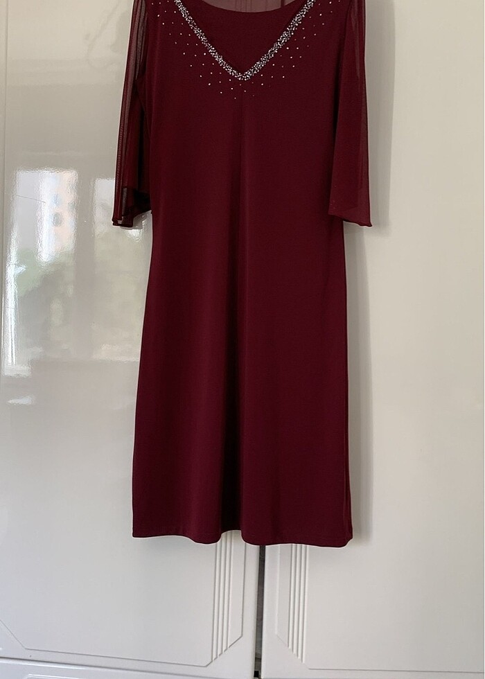 Bordo elbise - Görsel 2