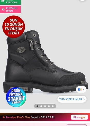 Harley davıdson Siyah Erkek Deri Biker Botlar - Görsel 5