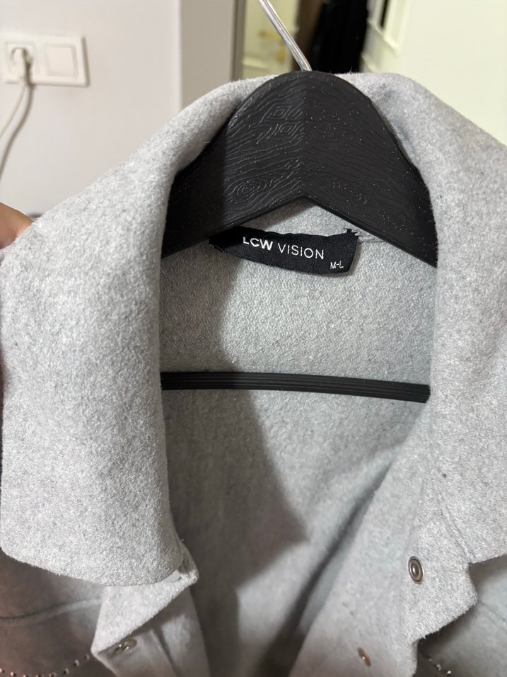 Düğmeli Gri Midi Kadın Kaban - Görsel 2