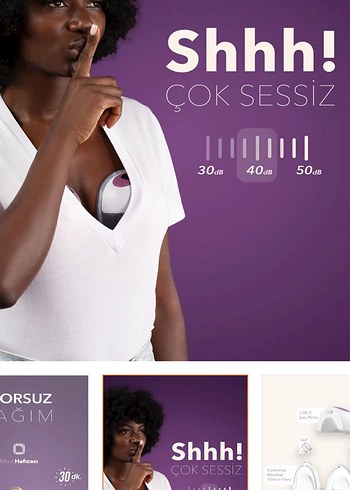 Mochi Giyilebilir Göğüs Pompası - Tekli, Mor - Görsel 4