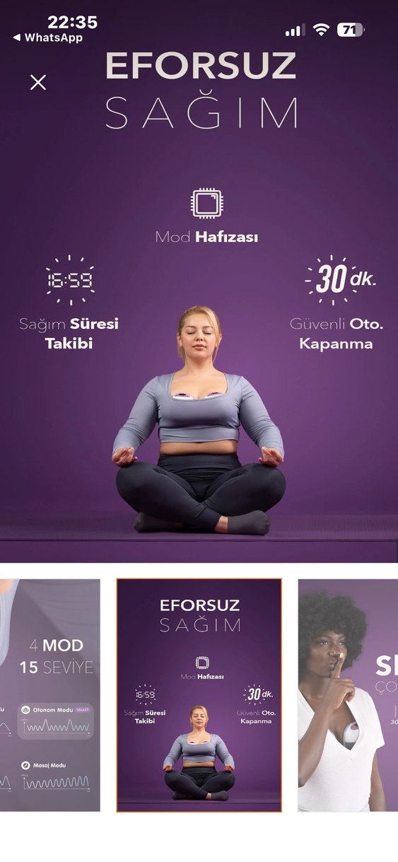 Mochi Giyilebilir Göğüs Pompası - Tekli, Mor - Görsel 5