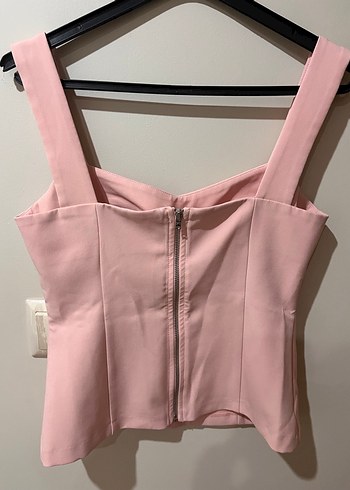 Random Pembe V Yakalı Midi Büstiyer