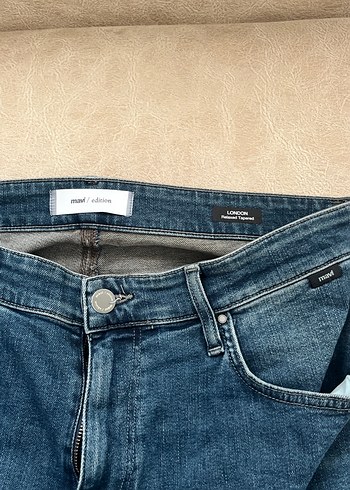 34 Beden Erkek Mavi Denim Normal Kesim Jean