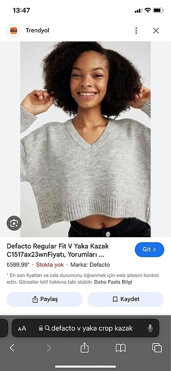 Defacto defacto gri kazak