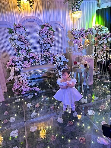 Zara Kız bebek balon kol saten abiye 1 kez giyildi hiç bir sıkıntısı 