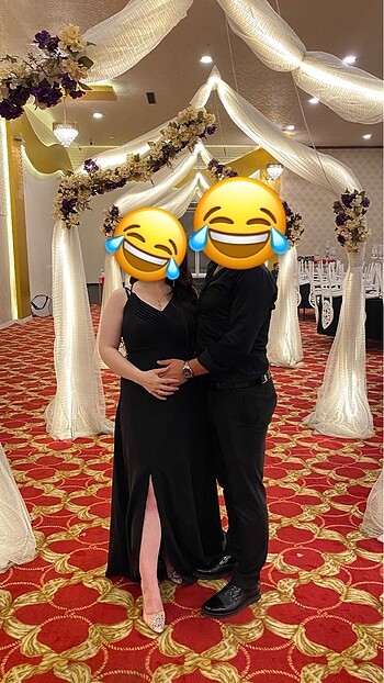 Siyah uzun düğün elbise