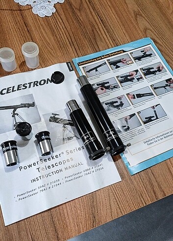  Beden Celestron PowerSeeker 50AZ Teleskop (50x600mm) Fillandiyadan ha